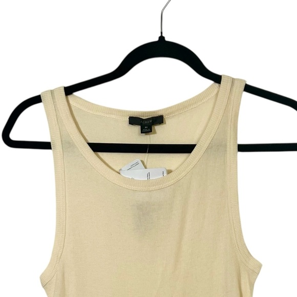 J Crew Light Yellow Ribbed Cutaway Tank Top NWT Medium - Picture 3 of 10